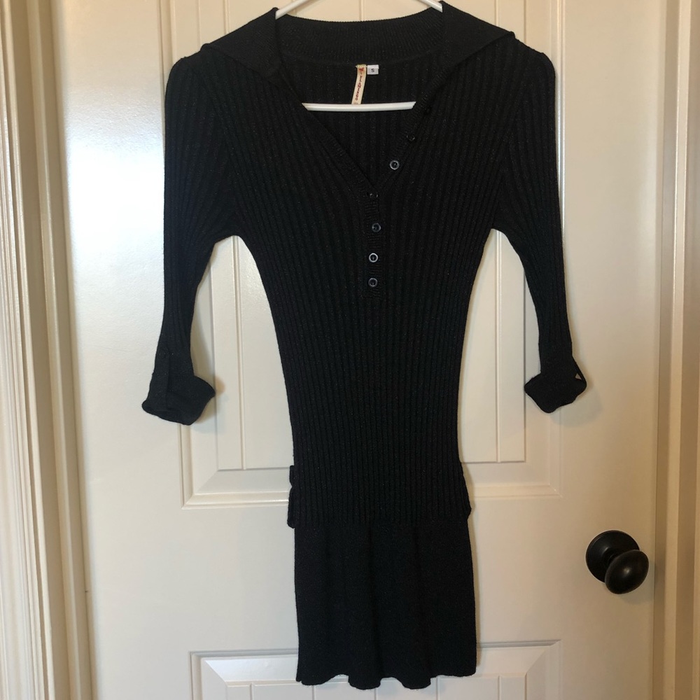 Juniors cute Black sparkly stretchy sweater dress